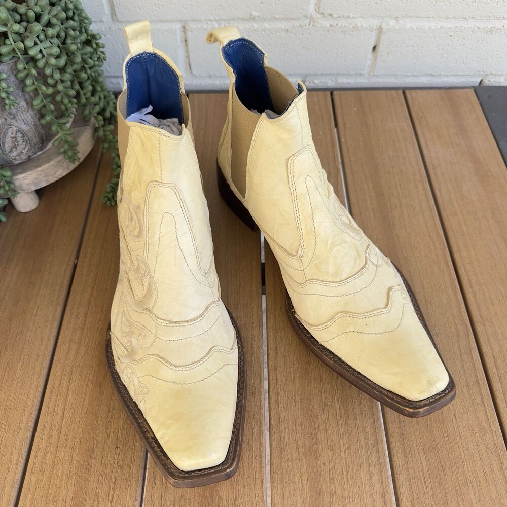 Vintage Y2K Mark Nason Men 11 Made Italy Leather Rocker Western Chelsea Boots